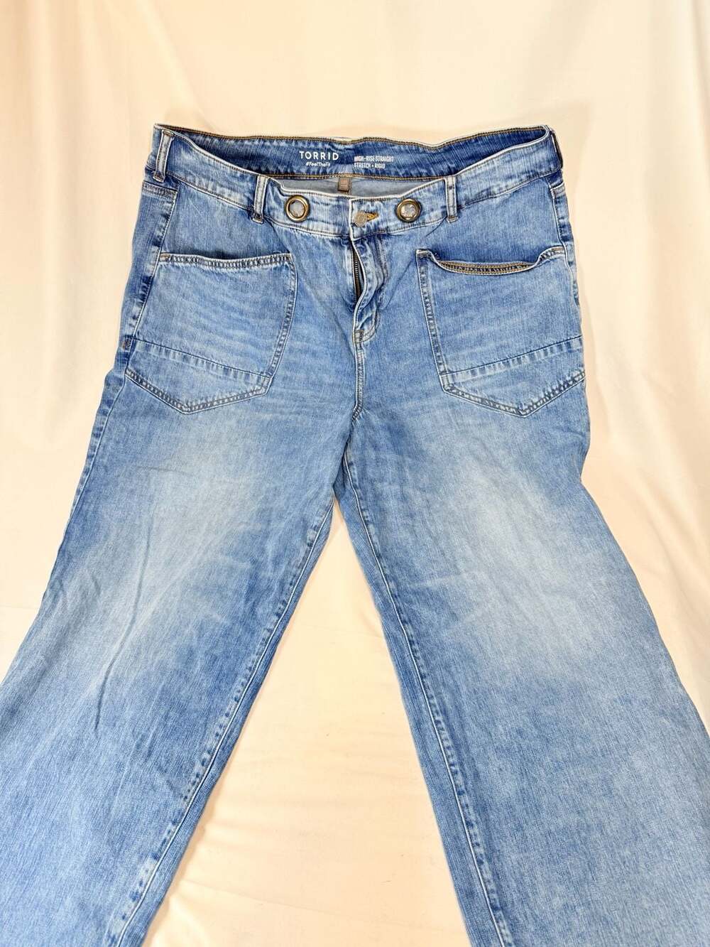 Clean Girl Plus Size Torrid High-Rise Straight Stretch + Rigid Light Wash Jeans